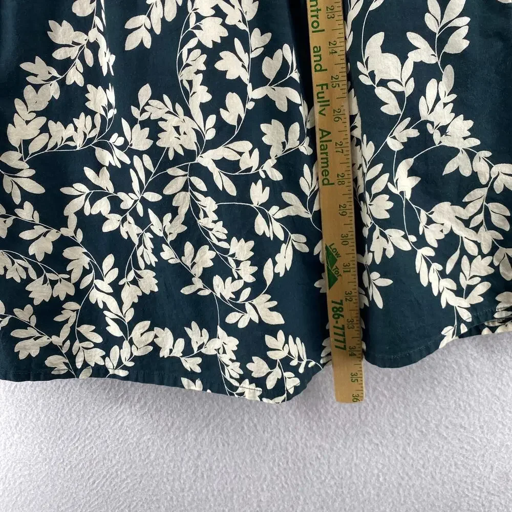 GARNET HILL Dress 4 Floral Surplice A-Line Mini Sleeveless Cotton Blue_12
